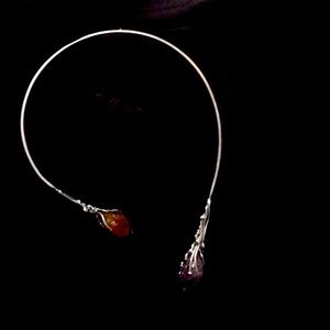 Alpaca Silver Necklace with Semi Precious Stones